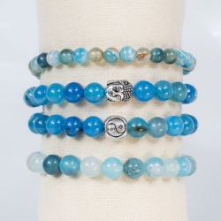 PULSERAS CON ÁGATA AZUL