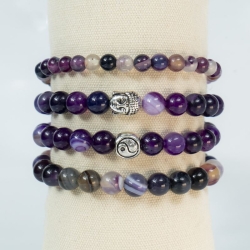 PULSERAS CON ÁGATA VIOLETA