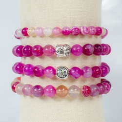 PULSERAS CON ÁGATA FUXIA