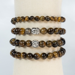 PULSERAS CON OJO DE TIGRE BRILLO