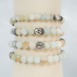 PULSERAS CON KALLAITE (AMAZONITE)