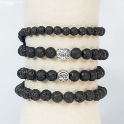 PULSERAS CON LAVA NEGRA