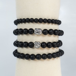 PULSERAS CON CRISTAL NEGRO MATE