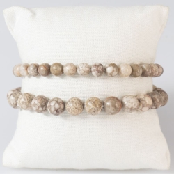 PULSERAS CON PIEDRA MEDICINAL BEIGE